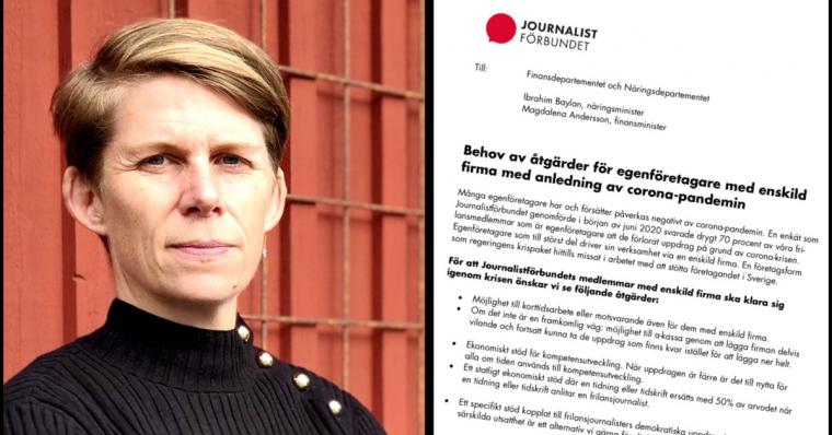 Bild på Ulrika Hyllert och det brev hon skickat 