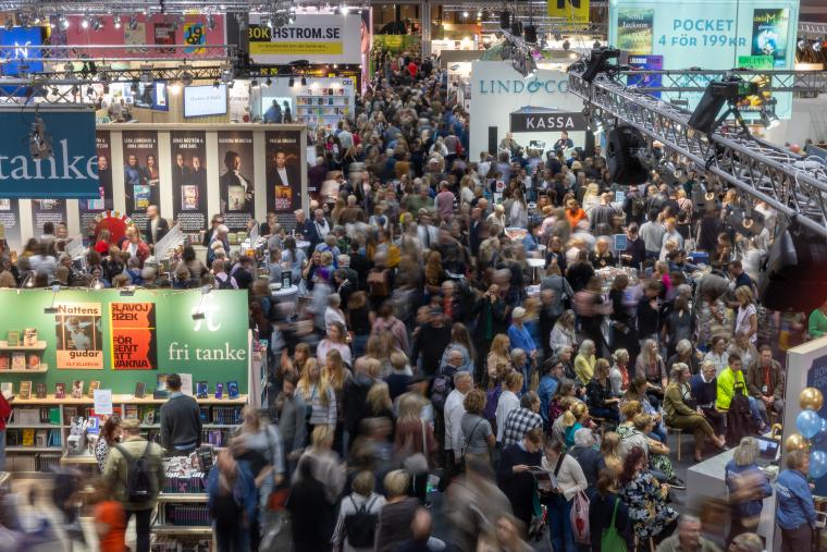 Bild på folkmyller på Bokmässan