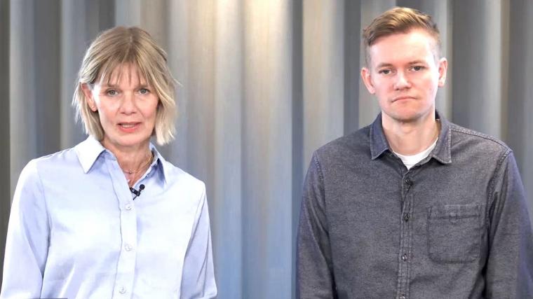 Joakim Medin och Anna Herdenstam i Journalistförbundets studio